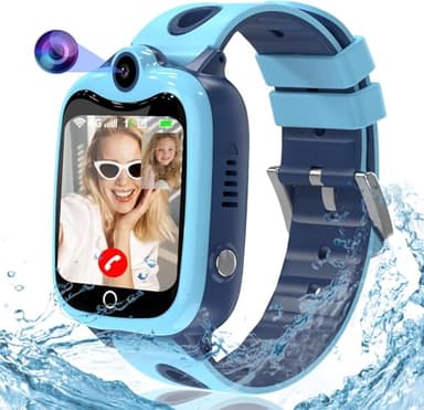 4G Smartwatch Bambini, Orologio Smartwatch Bambini con GPS Videochiamate Chiamate Telefono, Orologio GPS Bambini Bambino IP68 Impermeabile Sveglia Giochi Modalità Classe Regalo per Ragazzo Ragazza