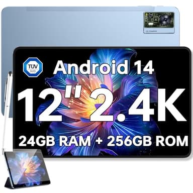 OUKITEL OT5S Android 14 Tablet 12 Pollici - 24(6+18)GB RAM+256GB (2TB TF) Gaming Tablet, 8250mAh, 2.4K Display, Widevine L1, Octa-core, 16MP+8MP Dual SIM Tablet PC 4G LTE /5G WiFi/GMS/GPS/BT5.0/18W PD