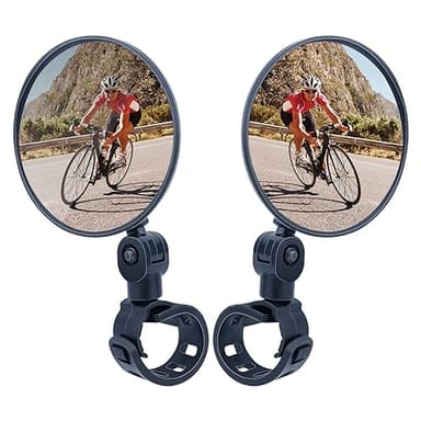 2 Pezzi Specchietto Retrovisore Bici,360° Ruotabile HD Specchietto Retrovisore per Bicicletta,Specchietti Bici Elettrica Universale Specchietto Manubrio per Monopattino Manubrio da 15-35 mm