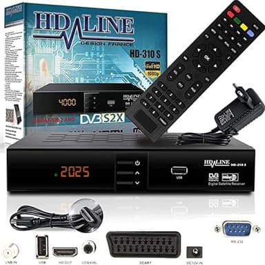 hd-line Ricevitore satellitare HDMI, DVB S2, per HD, digitale TV DVB-S Solo per i canali tedeschi