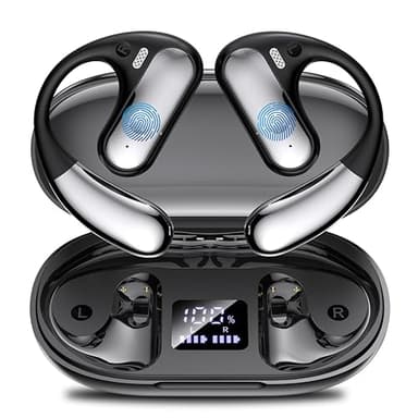EUQQ Cuffie a Conduzione Ossea: Cuffie wireless Bluetooth 5.4 dal design aperto, Cuffie sportive Bluetooth wireless, 50 ore di Riproduzione, Progettate per lo sport