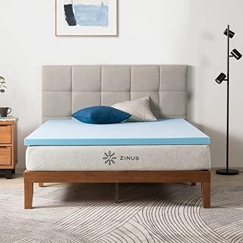 Zinus Coprimaterasso 80x190 cm - Altezza 5 cm - Materasso in memory foam con gel rinfrescante - Coprimaterasso - Certificato OEKO-TEX