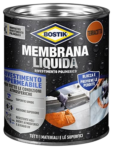 Bostik Membrana Liquida Rivestimento Polimerico impermeabilizzante elastico Terracotta Latta 1kg