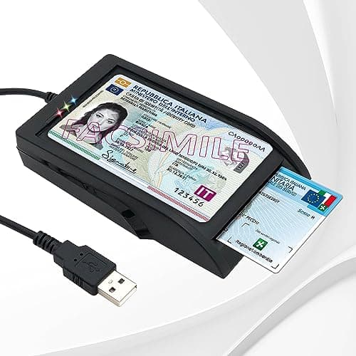 Internavigare CIE + CRS/CNS - Lettore carte contact e contactless per leggere CIE 3.0, Tessera Sanitaria, smart card di Firma Digitale connessione USB e Compatibile con Windows, Mac, Linux