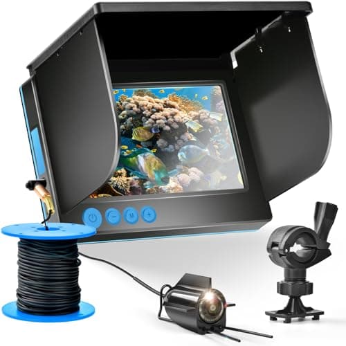 Fishfinder, fotocamera subacquea, Ecoscandaglio da visione notturna a infrarossi grandangolo, Host IP65, impermeabile, telecamera subacquea con display IPS da 5 pollici per ghiaccio, fiume e barca