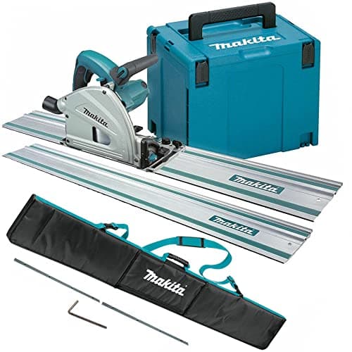 Makita Makita SP6000J2 - Sega a immersione con 2 guide da 1,5 m, barra connettore e borsa, sega a immersione elettrica, sega a immersione 240 V, sega a immersione con accessori, sega a immersione