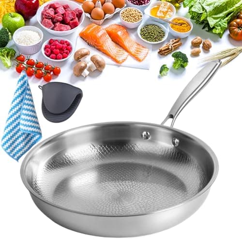 Siraat - Padella in titanio puro Taima, per cucinare, antiaderente senza rivestimento, adatta per piani cottura a induzione, tutti i fornelli, lavabile in lavastoviglie (senza coperchio, XL (30 cm)