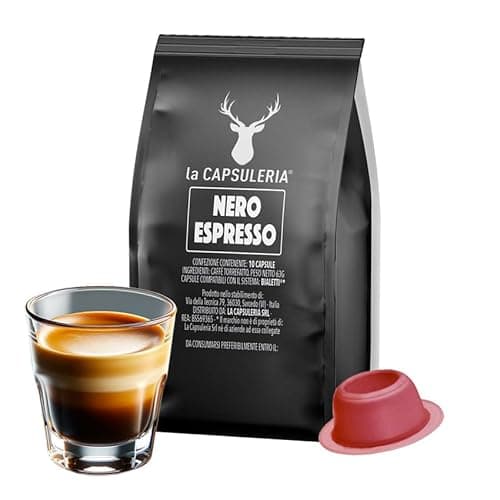 Caffè NERO ESPRESSO, forte e cremoso (80 Capsule) compatibili con Bialetti (anche con modello Gioia e macchine con chip)