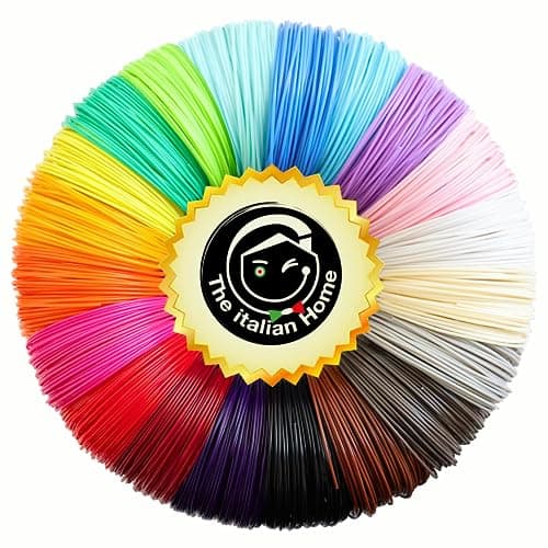 The Italian Home® Fili Penna 3D, 12 Colori da 5M, Ricariche Penna 3D (1 Fluorescente), 12 filamenti Penna 3D 1.75mm, Filamento penna 3d, Fili per penna 3d colorati