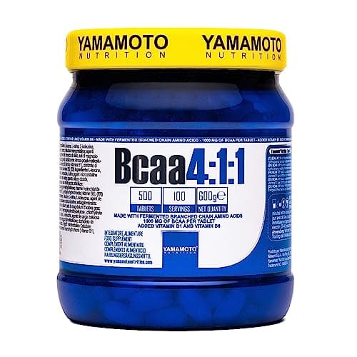 YAMAMOTO Nutrition, BCAA 4:1:1 , 500 Compresse, Integratore Alimentare di Aminoacidi Ramificati con Vitamina B1 e B6, Integratore per Sportivi, 600 gr
