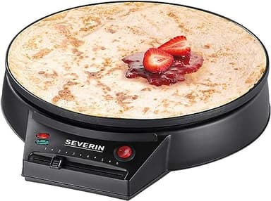SEVERIN CM 2198 Crepiera elettrica di grandi dimensioni (30 cm), Piastra elettrica per crepes, gallette e piadine, Crepiera con controllo variabile della temperatura