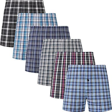 JupiterSecret Boxer Uomo Cotone Leggeri e Traspiranti Mutande Uomo Boxer Americani da 6 e 10 Pezzi, Boxer Uomo Larghi da 6 Pezzi, L