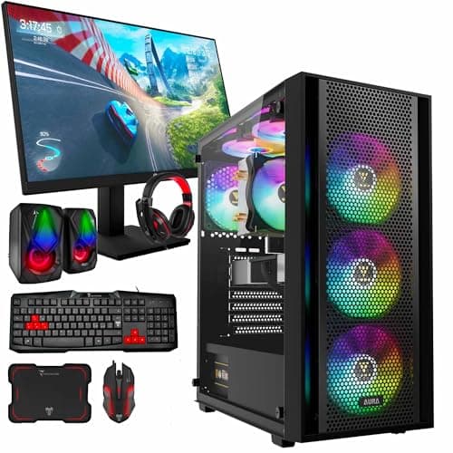 PC Gaming Fisso KIT Completo • Core i5 • GT730 4GB • 16GB RAM SSD 500GB + Monitor 27” • Tastiera Mouse Cuffie Casse Pad Computer Desktop