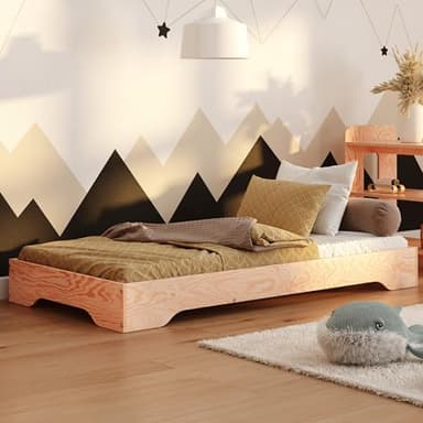 smartwood Letto Singolo per Bambini 80x190 con Rete a Doghe - Legno - Letto TILA 7 per Ragazzi e Adulti - Montaggio Rapido Portata Massima 230 kg