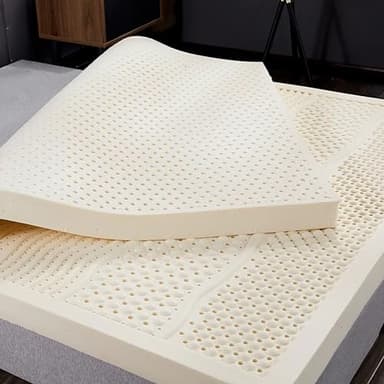 Generico Massaggio al Lattice Naturale 100% Massaggio Singolo Materasso a Doppio Hotel Famiglia King Queen 2,5 cm, Copertina Biologica da 100x190 cm Inclusa