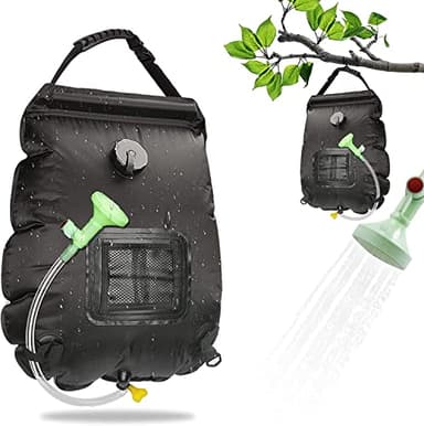 Yuragim Borsa Doccia Solare da Campeggio, Borsa per Doccia Solare 20 L, Sacca Campeggio Portatile con Tubo Rimovibile e Soffione per Campeggio, Spiaggia, attività all'aperto, Giardino, Escursionismo