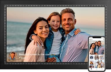 Cornice digitale da 15,6 pollici, grande cornice digitale con touchscreen IPS Full HD 1920 x 1080, humblestead 16 GB WiFi, condividi foto e video tramite app Aimor, montabile a parete