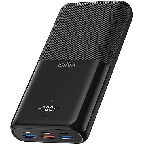 VIYISI Power Bank 30000mAh, caricatore portatile a ricarica rapida 20W PD, batteria esterna USB C con display LED, 4 uscite e 3 ingressi compatibili con iPhone/Samsung/Xiaomi/Huawei/iPad/Tablet, ecc
