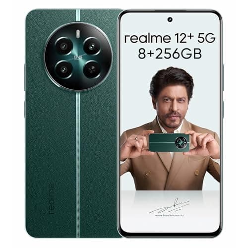 realme 12+ 5G Smartphone 8+256 GB con NFC, doppia scheda SIM, Chipset Dimensity 7050 5G, Display AMOLED fino a 120 Hz, Smart Touch antipioggia, SUPERVOOC fino a 67W, Verde (senza adattatore)