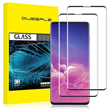 QUESPLE 2 Pezzi Pellicola Protettiva compatibile con Samsung Galaxy S10 6,1 pollici, Copertura Totale (Curva 3D) Protezione Schermo per Samsung Galaxy S10, Vetro Temperato con Durezza 9H