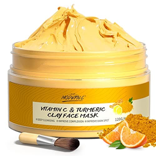 Maschera Curcuma Vitamina C, Argilla Maschera Pulizia Profonda Della Pelle, Maschera Rimozione Punti Neri, Miglioramento Delle Macchie Scure Dell'acne, Controllo Dell'olio E Affinamento Dei Pori