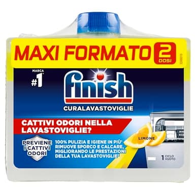 Finish Curalavastoviglie, Additivo Lavastoviglie, 2 Prodotti da 250 ml, Limone. Rimborso di 2€, ovvero sia 1€ per ogni prodotto con il bollino acquistato