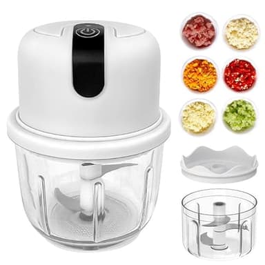 Tritatutto Elettrico, Mini Tritatutto Elettrico, Mini Affettatrice A Cipolla, Sminuzzatore Elettrico Da Cucina Tritatutto Cipolla Usb Con Contenitore In Vetro, Adatto Per Cipolle, Frutta, Noci/Carne