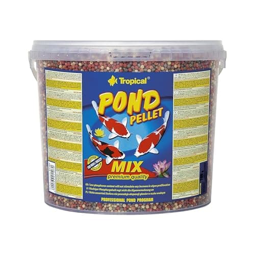 Tropical Pond Pellet Mix 5L / 700g - Mangime Completo sotto Forma di granuli galleggianti, per Koi, per l'alimentazione Quotidiana dei Pesci da laghetto.