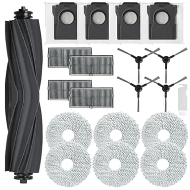 Cleptorize Kit di Accessori per Dreame L10s Pro Ultra Heat/ L10s Ultra Gen 2, Ricambio per Dreame X30 Ultra, 1 Spazzola Principale, 4 Sacchetti, 6 Panni per Mocio, 4 Filtri Hepa, 4 Spazzole Laterali
