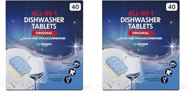 by Amazon - Pastiglie per Lavastoviglie All-in-One, 40 capsule (Confezione da 2)