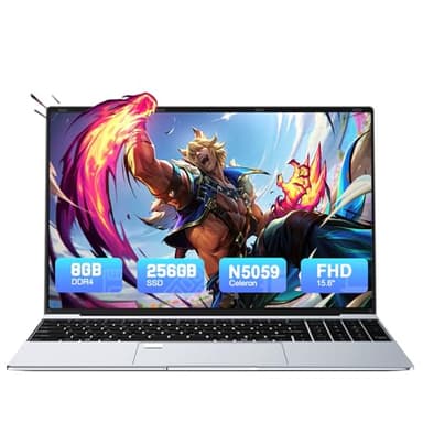 Tuonoyee PC Portatile 15,6 Pollici Win11 Computer Portatile, 8GB RAM 256GB SSD, Processore Celeron N5095 Quad-Core fino a 2.9 GHz, Tastiera Retroilluminata,Sblocco con impronta digitale,USB3.0,HDMI