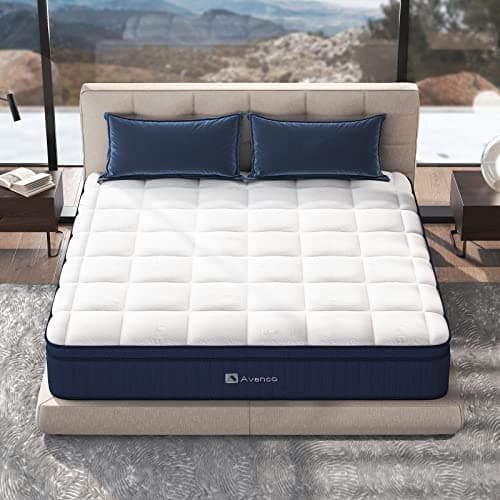 Avenco Materasso Matrimoniale 160x190 h2, Altezza 25 cm, Materasso Matrimoniale Lattice, Materasso Molle Insacchettate, Memoria forma in fibra di Bambù, Materassi con 3 Zone Comfort, Medio Rigido