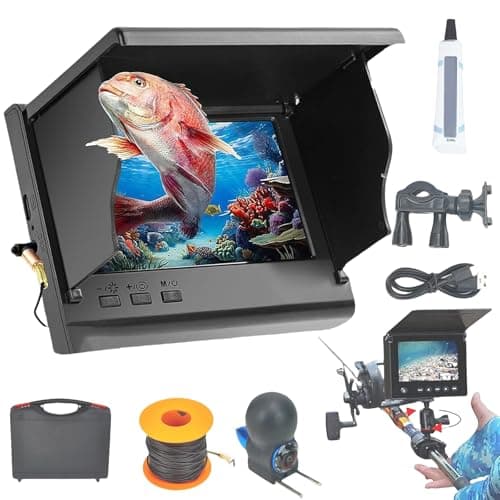 Colitt - Underwater Fishing Camera, Fishing Camera Underwater 50 Meters Cable, 220° Live Feed Underwater Camera Fishing Line, Clear Water, Muddy Water, Deep Water, Day And Night(4.3in-HD,50M/164FT)