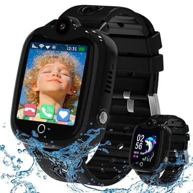 4G Smartwatch Bambini con GPS e Telefono, Orologio Smartwatch Bambini Videotelefono Chiamate per Ragazzo Ragazza IP68 Impermeabile Orologio Bambino Cellulare SOS Giochi Voce Chat Sveglia Regalo