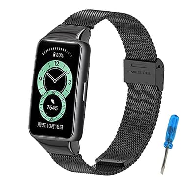 SenMore Huawei Band 6 / Honor Band 6 Cinturino,Cinturino di Ricambio Braccialetto Metallo in Acciaio Inossidabile Compatibile per Huawei Band 6 / Honor Band 6 Braccialetto