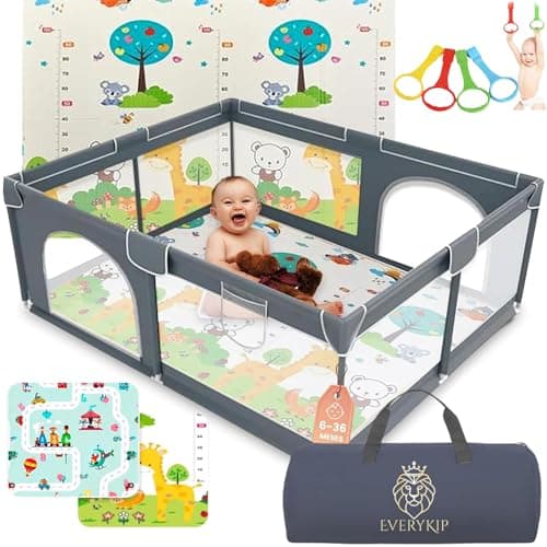 Box per Bambini Con Materassino 120 x 120cm | Recinto Per Bambini Con Tappeto | Box Neonato Centro di Attività per Bambini Bimbo Baby