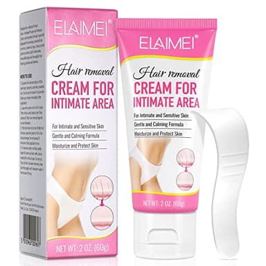 Crema Depilatoria, Epilatore intimo indolore per Pelli Sensibili - Crema Depilatoria Uomo & Donna per aree private, pube, bikini, corpo, gambe e ascelle, Hair Removal Cream, 60 g