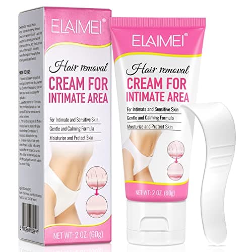 Crema Depilatoria, Epilatore intimo indolore per Pelli Sensibili - Crema Depilatoria Uomo & Donna per aree private, pube, bikini, corpo, gambe e ascelle, Hair Removal Cream, 60 g