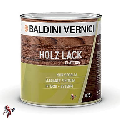Baldini Vernici Holz Lack - Flatting per Legno Trasparente 750 ml Lucido e Opaco per Barche e Imbarcazioni (Trasparente Opaco)