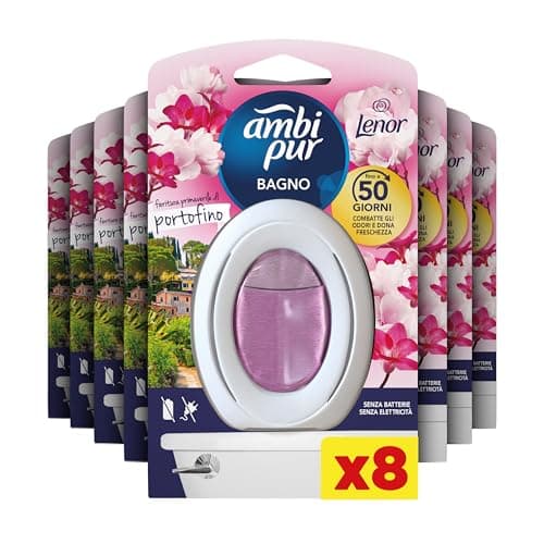 Ambi Pur Bagno, Profumatore Per Ambienti Ad Azione Continua Eliminazione E Prevenzione Degli Odori, Portofino 1 Pezzo