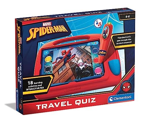 Clementoni Sapientino - Travel Quiz Marvel Spiderman, Gioco Educativo con Penna Elettronica per Bambini 4-6 Anni, 180 Quiz Illustrati con attività Educative e Divertenti, Made in Italy, 16453