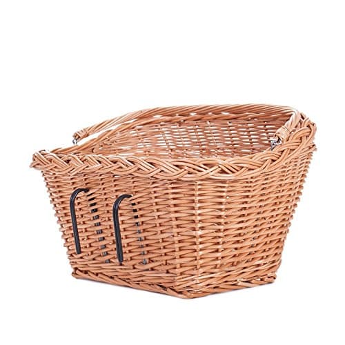 Cestino da Bicicletta per Una Bicicletta, Retro – Cestino da Bicicletta Vintage Stile, Bicicletta Cesto in Vimini per Manubrio con?? 46 cm, WEIDE Transporter per Una Bicicletta, Cesto per la Spesa