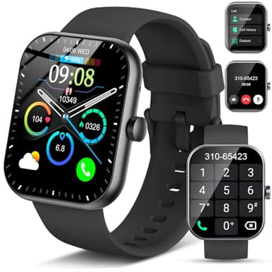 Smartwatch Uomo Donna, 2025 HD 1.96" Orologio Fitness Tracker con Effettua/Risposta Chiamate, 115+ Sportive Smart Watch, Contapassi/SpO2/Sonno/Cardiofrequenzimetro, Impermeabile IP68 per Android iOS