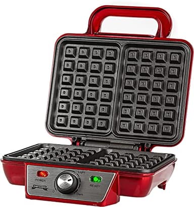 Gadgy ® piastra per Waffle alla Belga | Superficie Antiaderente | 2 Piastre da 23x16,8 cm | Piastra per Waffle 1000 W | Temperatura Regolabile e Indicatori LED | Per Feste e Dessert