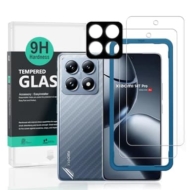 Ibywind 2 Pezzi Vetro Temperato per Xiaomi 14T Pro 5G 6,67",con 1 Pezzo Pellicola Fotocamera,Pellicola posteriore da 1 pezzo,Anti Graffio,Pellicole Protettive con Durezza 9H