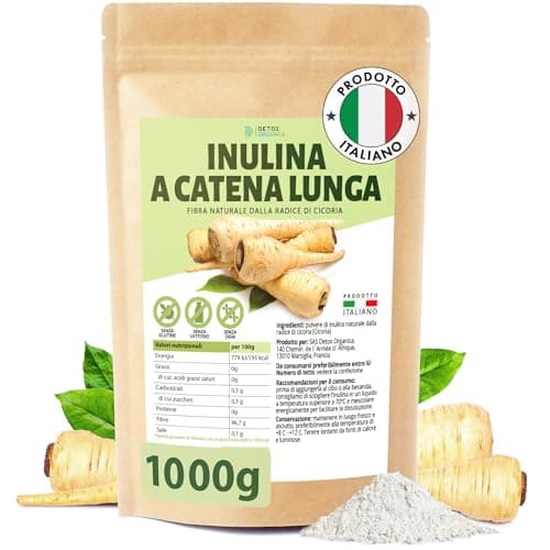 Inulina a catena lunga-1000g inulina in polvere-inulina di cicoria-Fibra Vegetale Prebiotica riduce l'assorbimento di zuccheri e grassi-Vegana