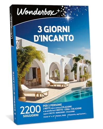 Wonderbox - 3 Giorni D'incanto | Pacchetto Viaggio Regalo per Due Valido per 3 Anni E 3 Mesi | Cofanetto Regalo Donna, Cofanetto Regalo Uomo | Gift Box | Regali di Coppia O Un Weekend per Due Amici