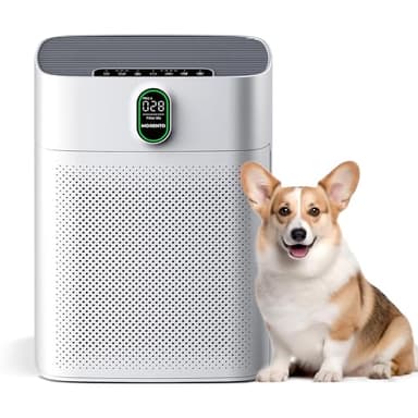 MORENTO Purificatore d'Aria Con Filtro HEPA, Filtro HEPA - Contro il dei Polveri Pollini Odori CADR 300m³/h Modalità Timer, Purificatore d'aria di Feedback di Qualità Dell'aria 1 Pack