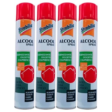 Bomboletta Di ALCOOL SPRAY Igienizzante Oggetti, Superfici e Tessuti. Soluzione Alcolica, Composta Al 70% Da Alcool Etilico Puro 500 ml (4 Bombolette)