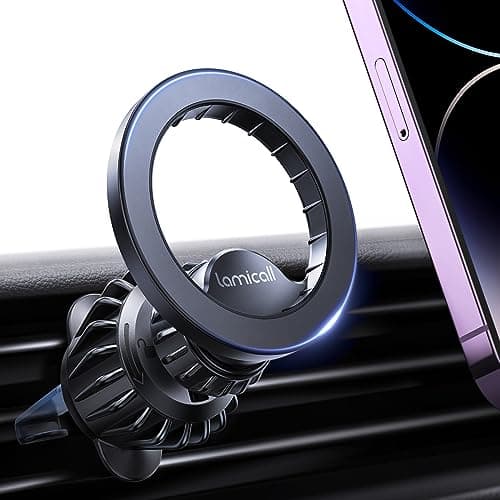 Lamicall Porta Cellulare Auto per MagSafe, [20 x N52 Magneti] 360° Rotazione, Gancio Metallico, Supporto Magnetico Telefono per Presa d'Aria per iPhone 16 15 14 13 12 Pro Max, Huawei, Smartphones